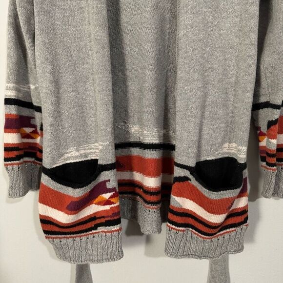 Forever 21 Contemporary Wool Blend Aztec Southwestern 2010s Belted Cardigan S - Picture 3 of 7